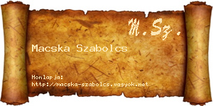 Macska Szabolcs névjegykártya