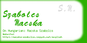 szabolcs macska business card